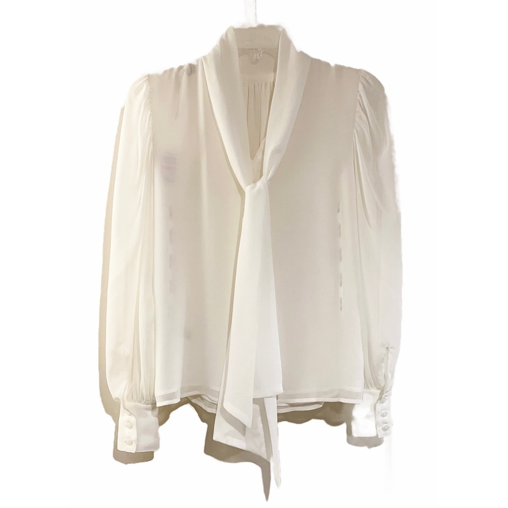 Calvin Klein white blouse with tie